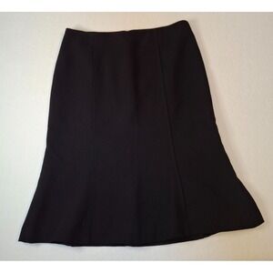 Talbots Womens 10 Black Lined Skirt Fit Flare Vertical Seams Career Work‎